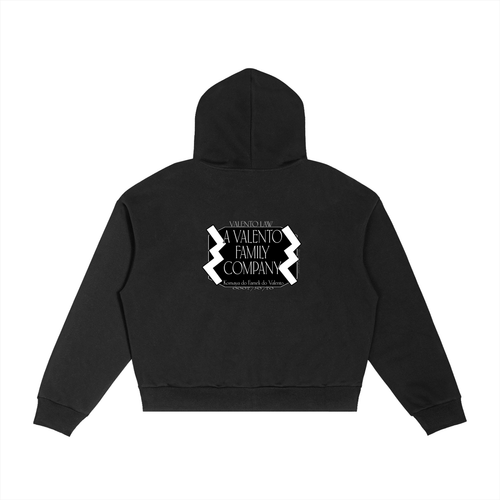 Contrast Plaid Boxy Zip Hoodie