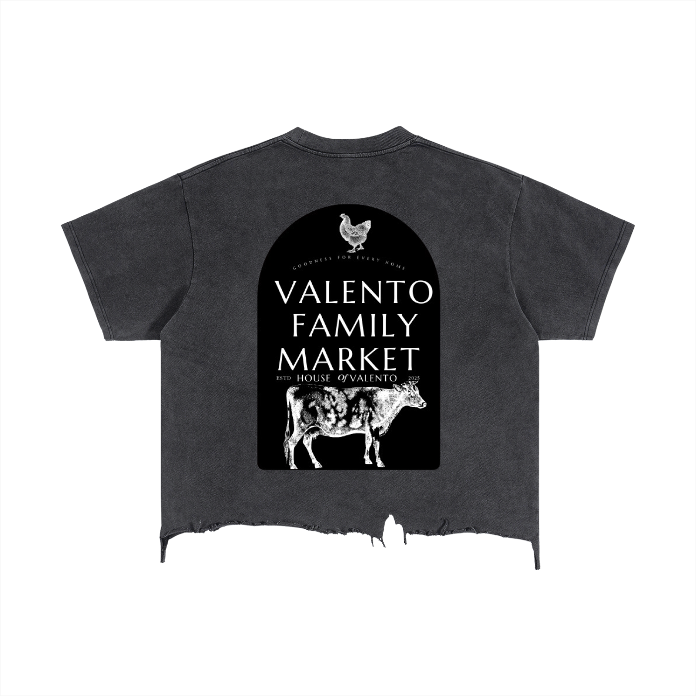 Vintage Wash Boxy Distressed Hem T-Shirt