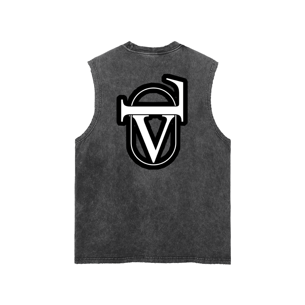 Snow Washed Frayed Hem Tank Top