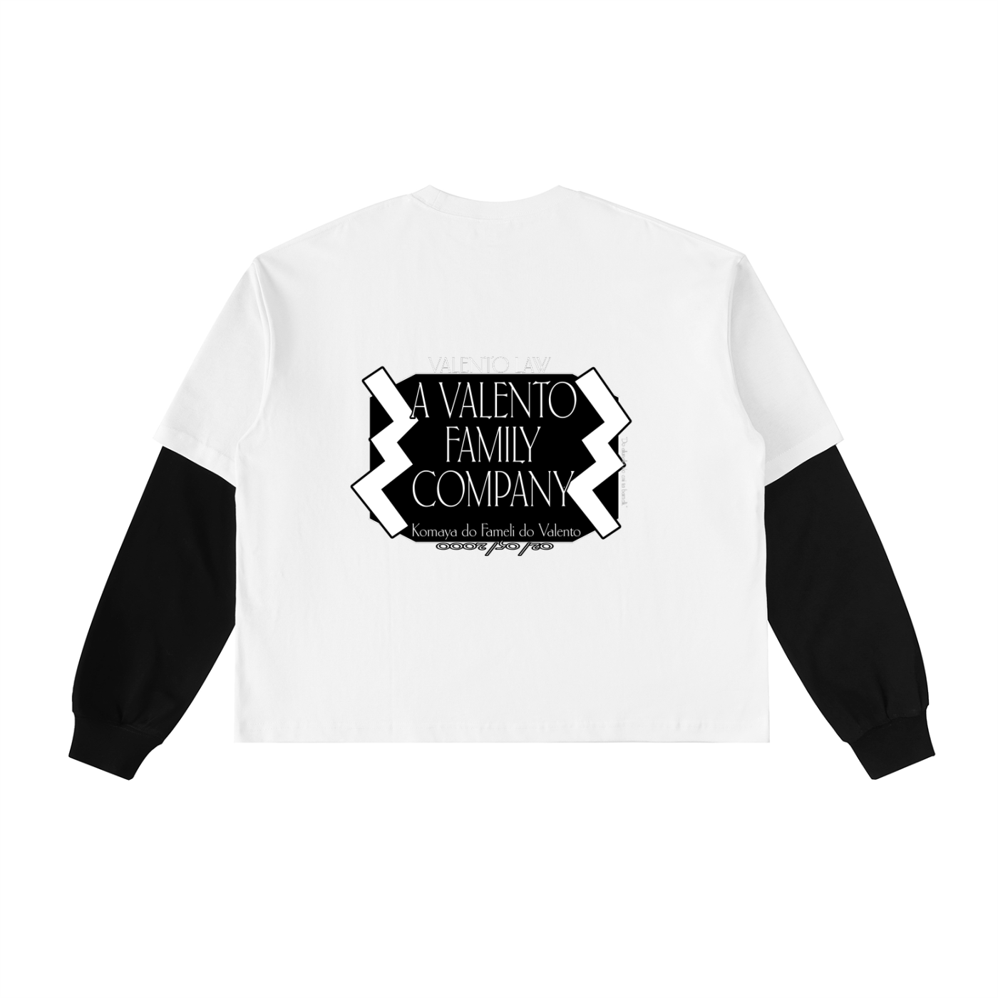 Layered Contrast Sleeve Cotton T-Shirt