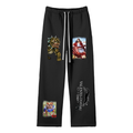 Streetwear Unisex Solid Color Fleece Straight Leg Pants