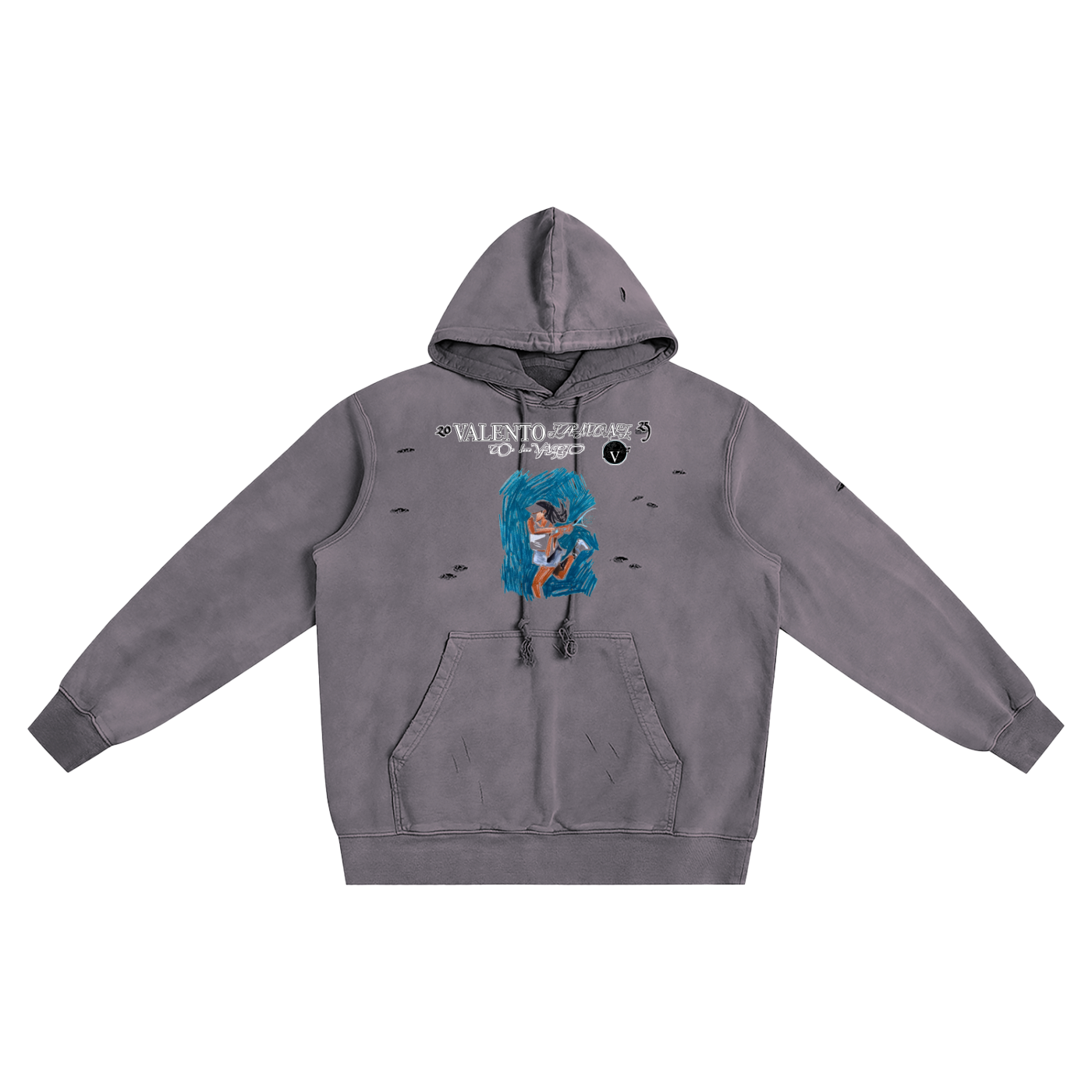 Heavyweight Pure Cotton Hand-Frayed Monkey Washed Hoodie