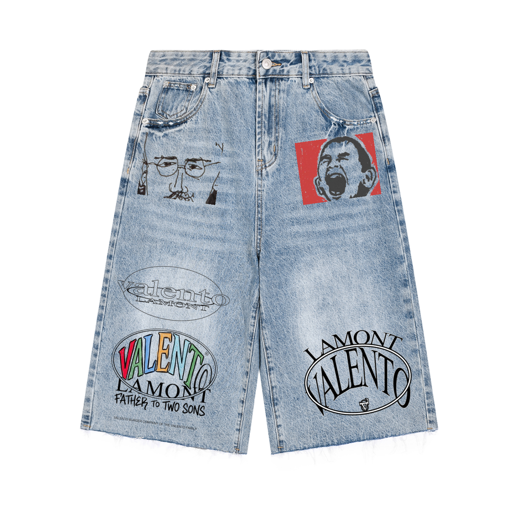 LAMONT Vintage Wide Leg Denim Shorts