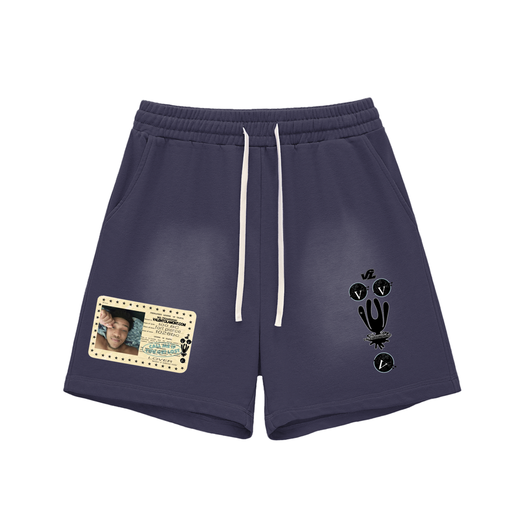 Sun Fade Raw Edge Cotton Shorts