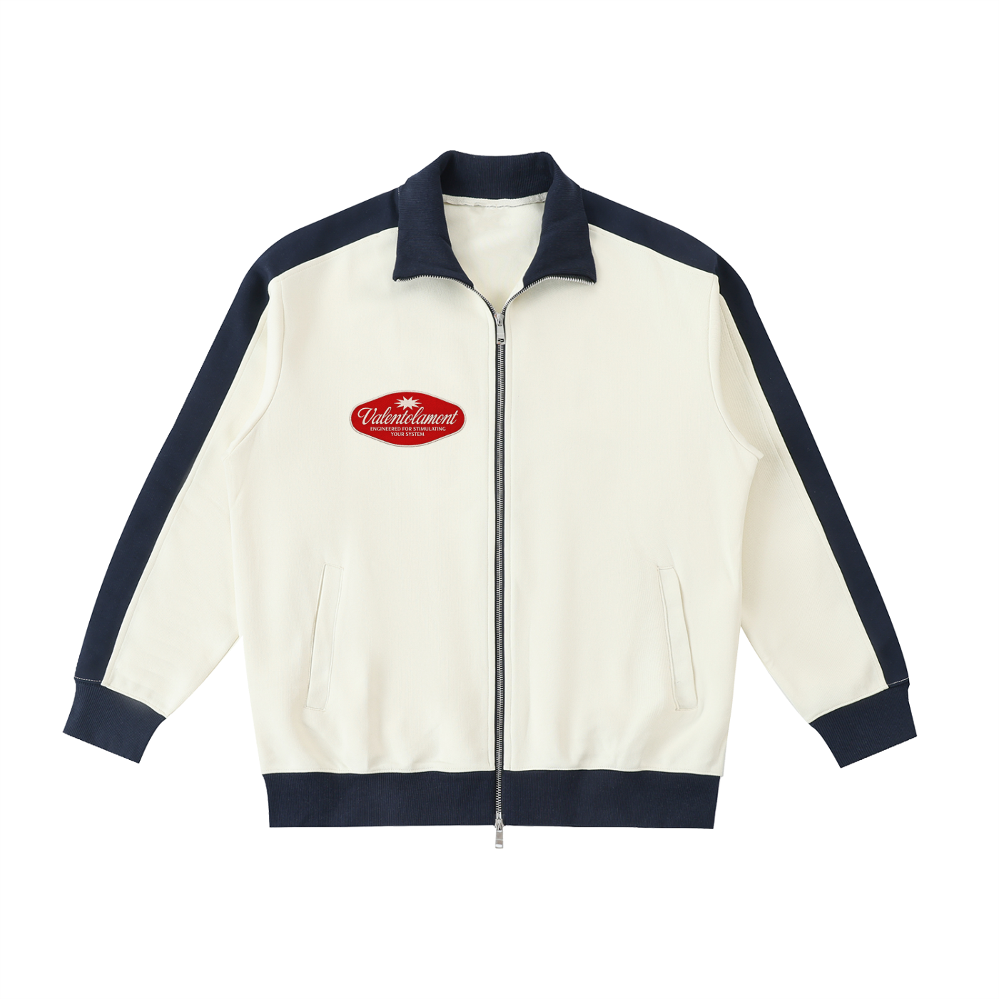 Contrast Trim Stand Collar Jacket