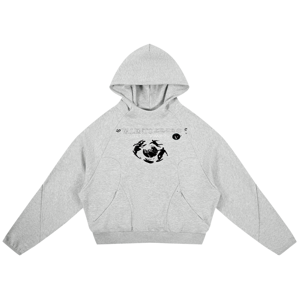 Curved Panel Raglan Hoodie