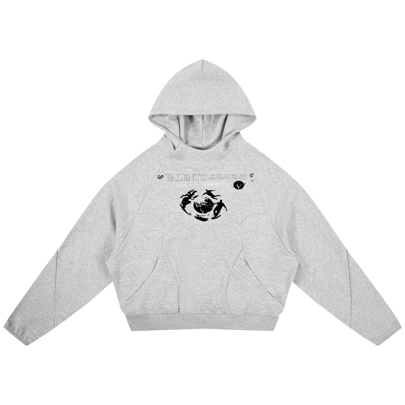 Curved Panel Raglan Hoodie