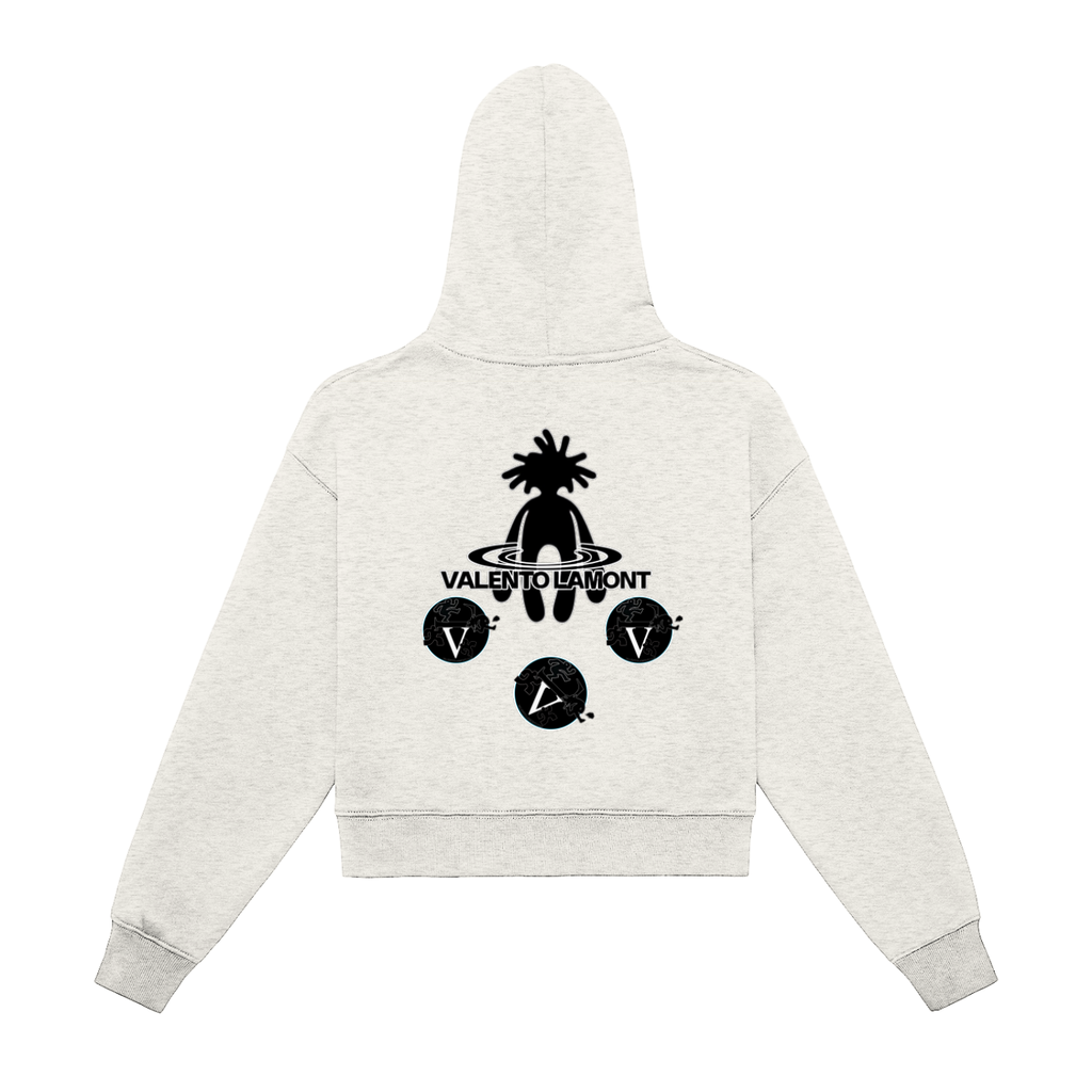 Fleeced Zip-Up Cropped Hoodie