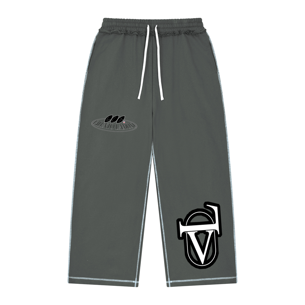 V Raw Edge Topstitch Sweatpants