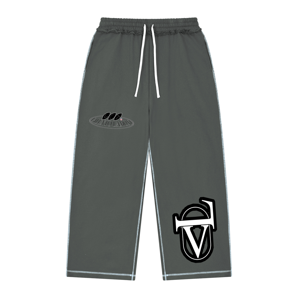 V Raw Edge Topstitch Sweatpants