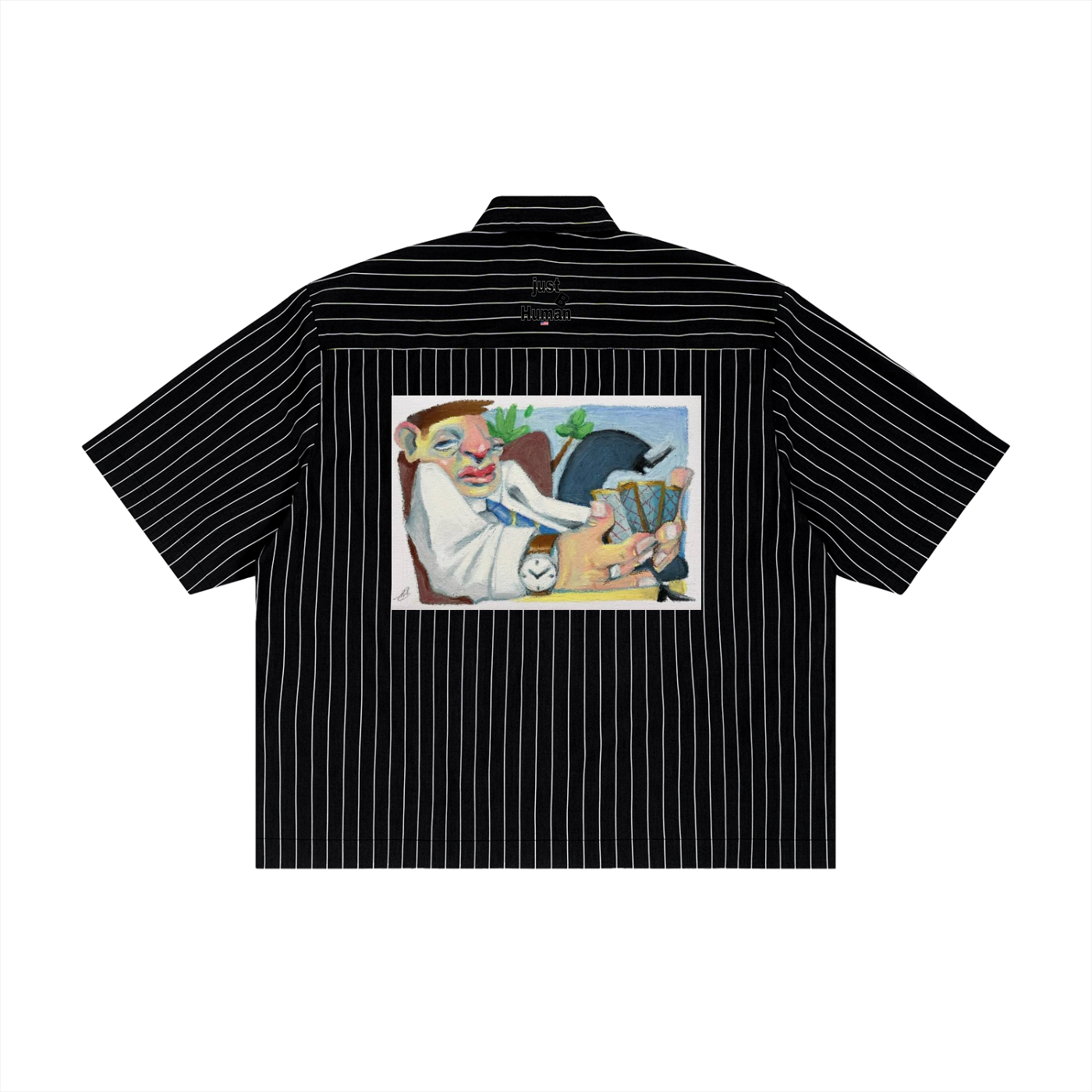 Unisex Striped Boxy Button-Up Shirt