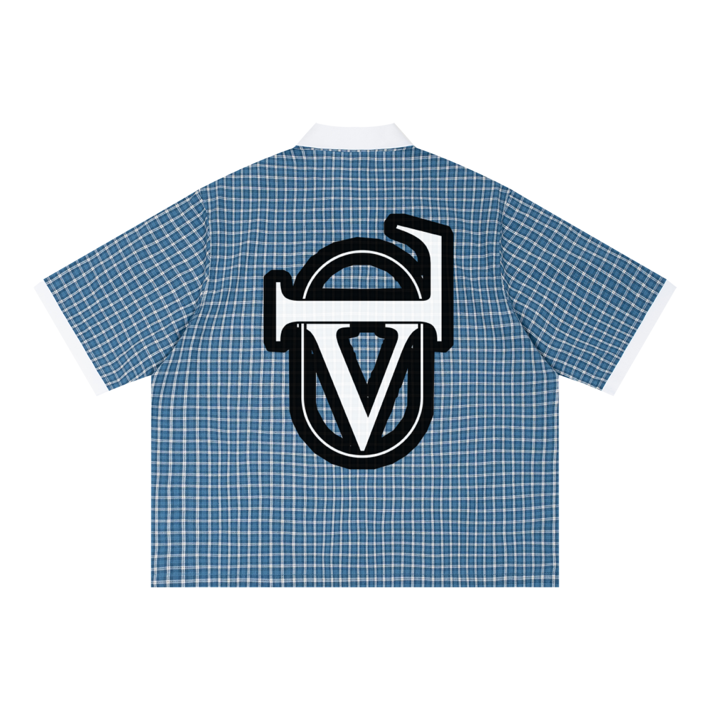 Unisex Boxy Plaid Color Block Polo Shirt