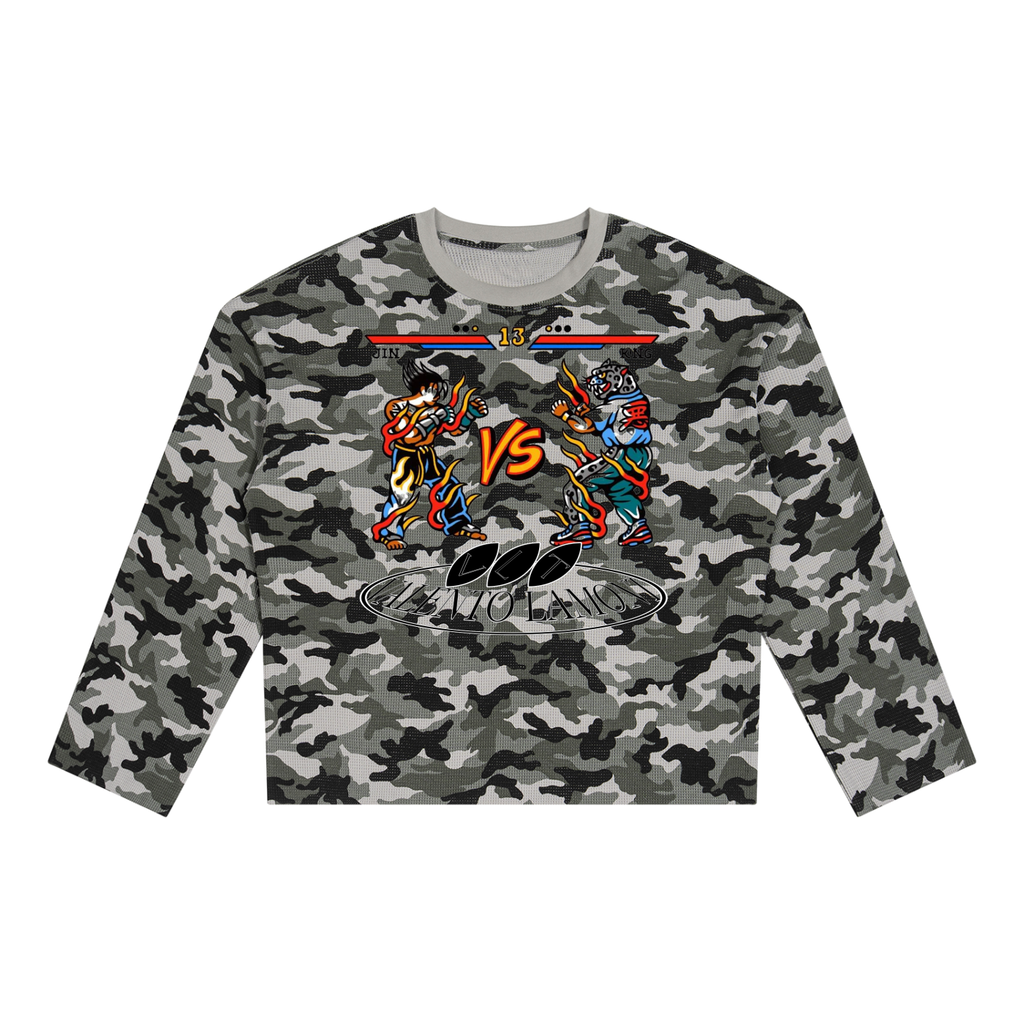 V Camo Waffle Raw Edge T-Shirt