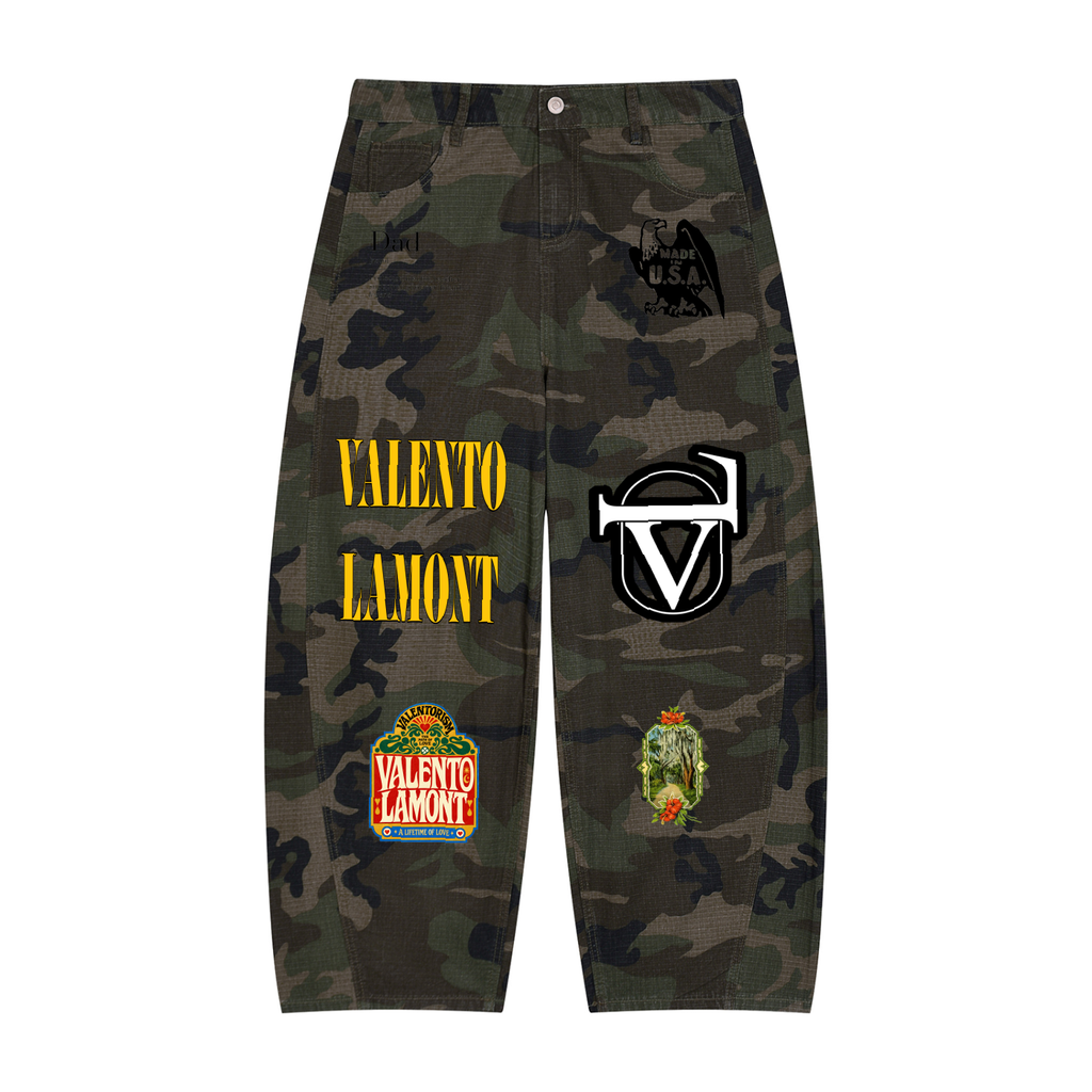 Men’s Camo Barrel Leg Cargo Pants