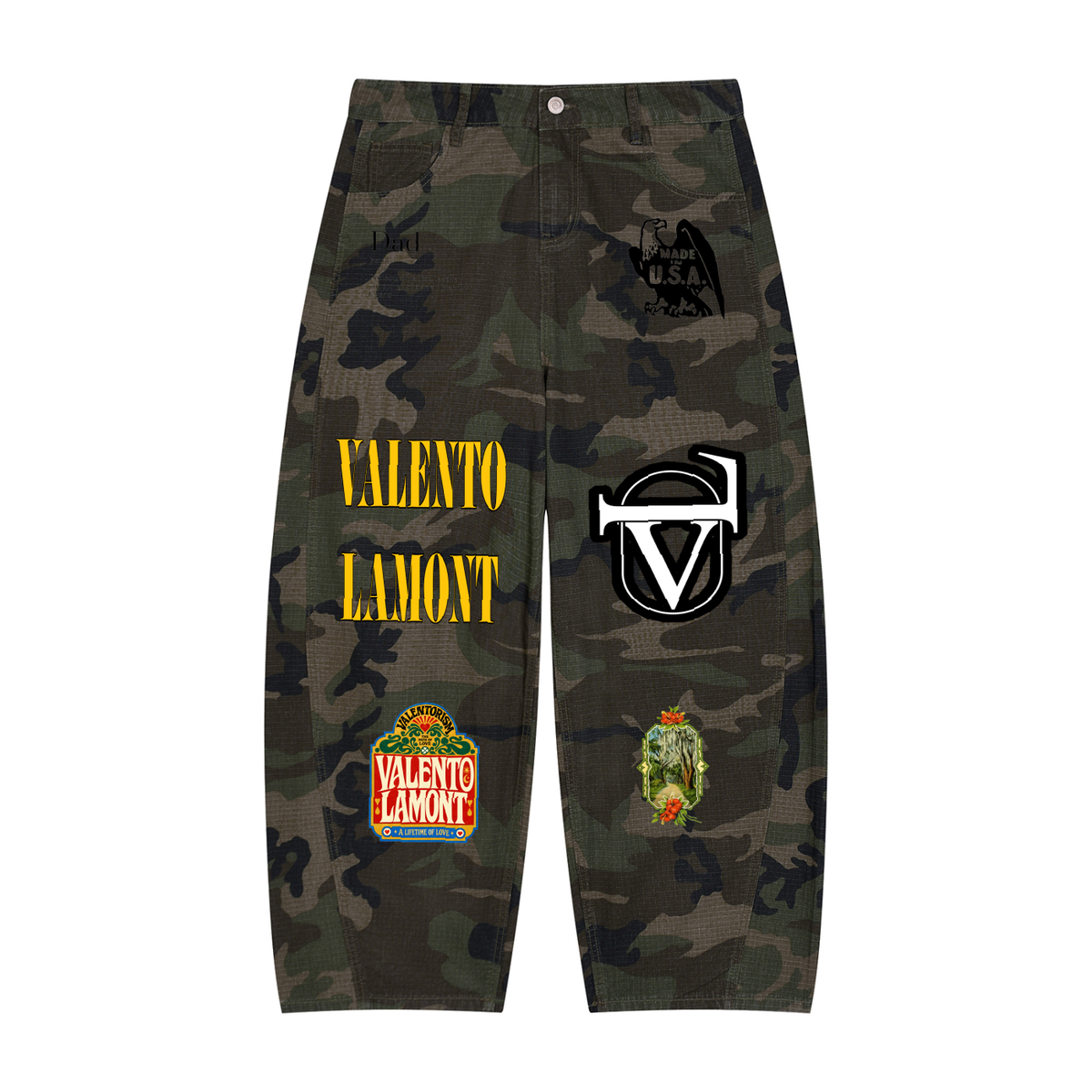 Men’s Camo Barrel Leg Cargo Pants