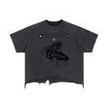 Vintage Wash Boxy Distressed Hem T-Shirt