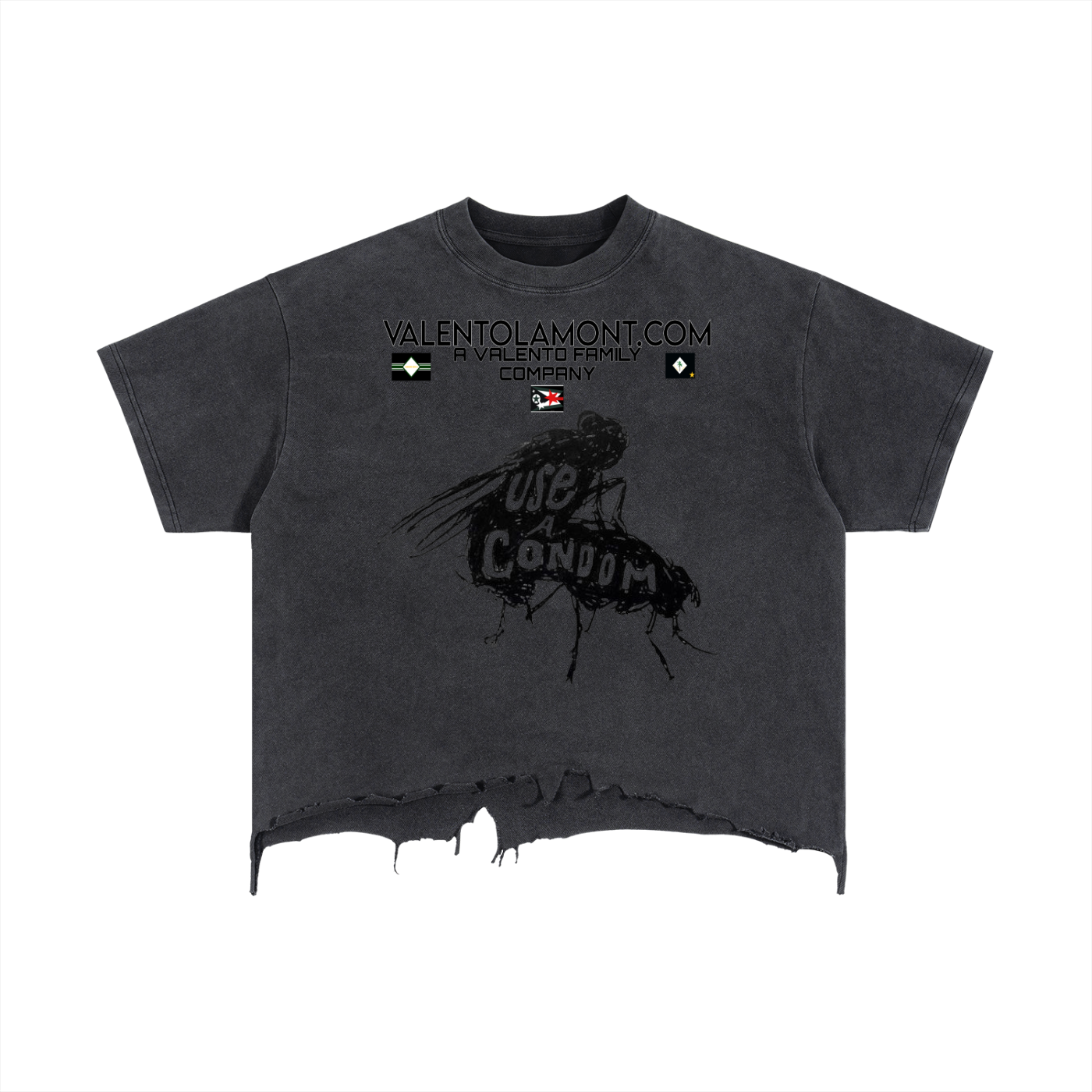 Vintage Wash Boxy Distressed Hem T-Shirt
