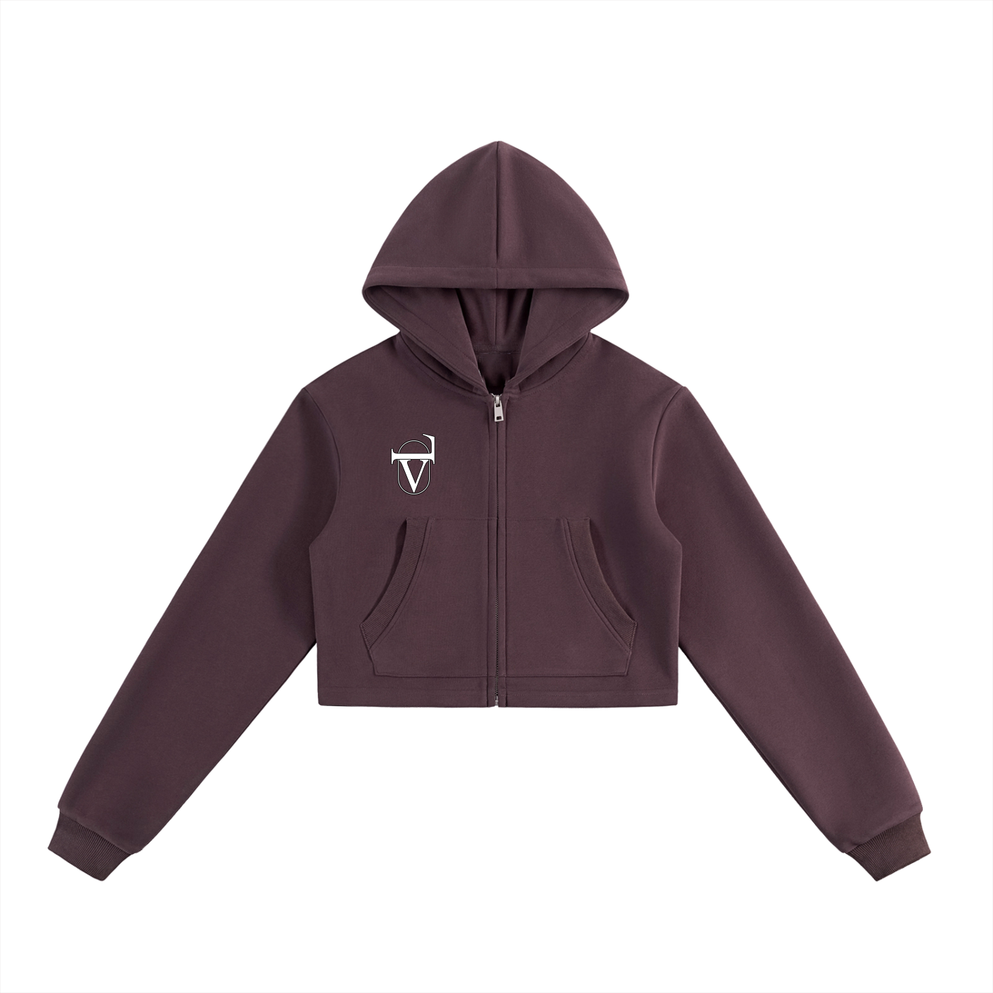Essential Cropped Zip-Up Hoodie