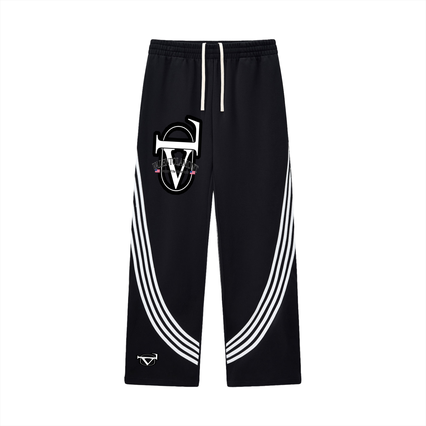 Curved Stripe Straight Sweatpants