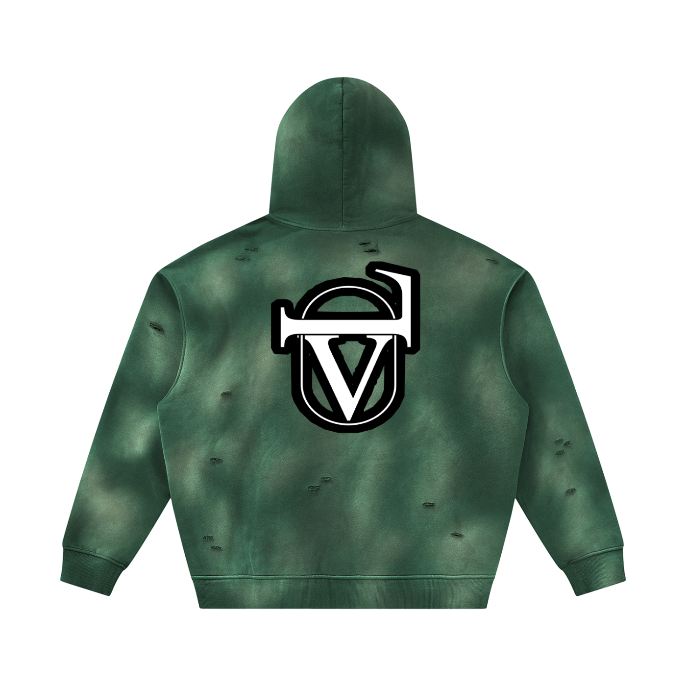Unisex Sunfade Frayed Fleece Hoodie
