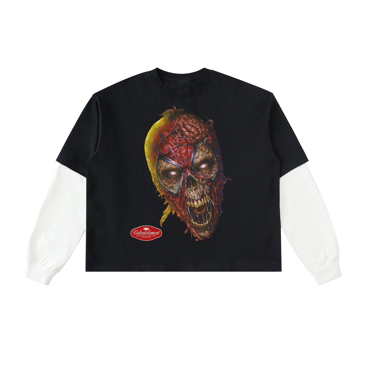 Layered Contrast Sleeve Cotton T-Shirt