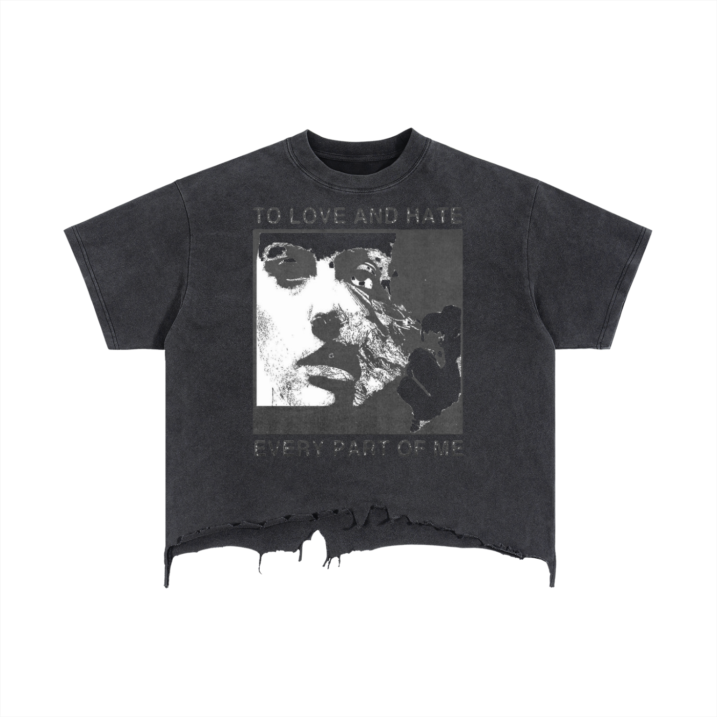 Vintage Wash Boxy Distressed Hem T-Shirt