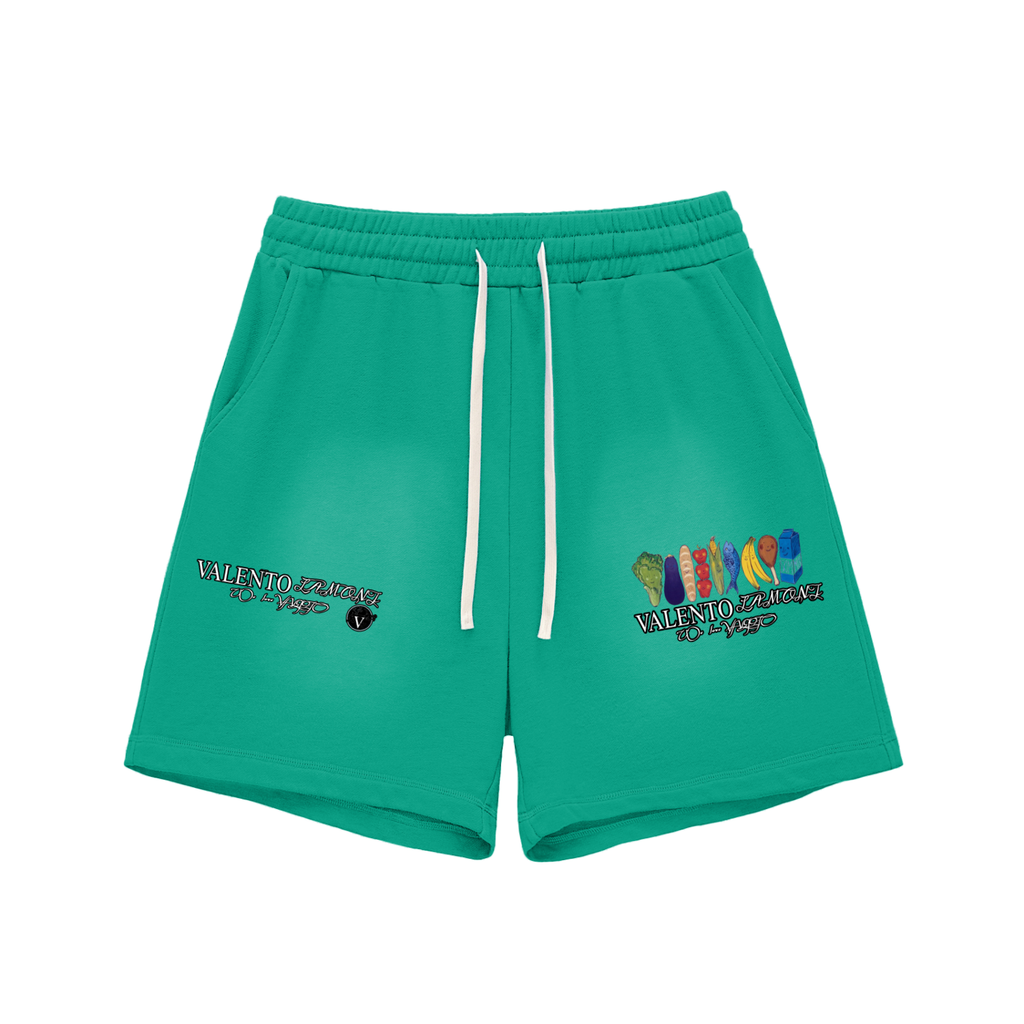 Sun Fade Raw Edge Cotton Shorts