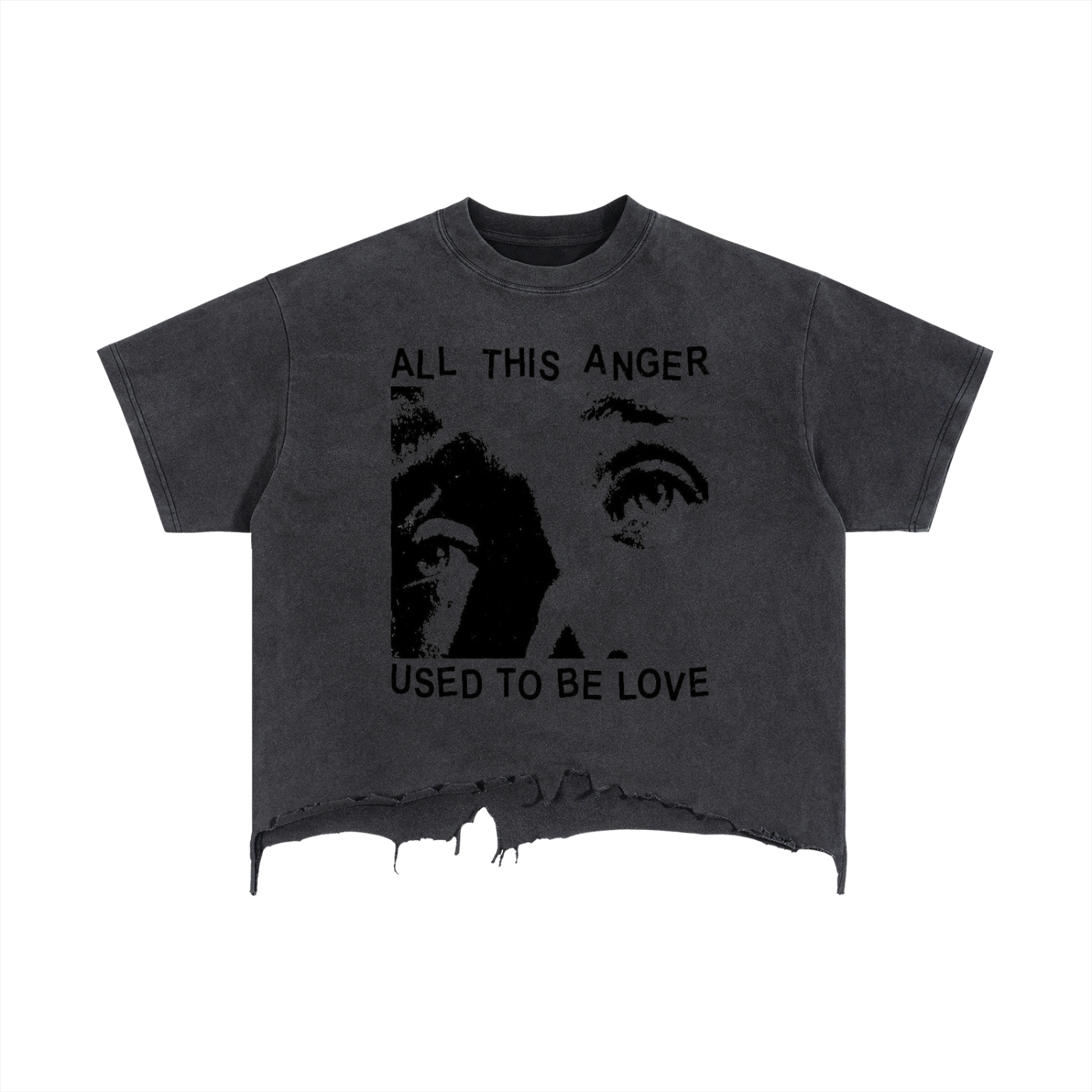 Vintage Wash Boxy Distressed Hem T-Shirt