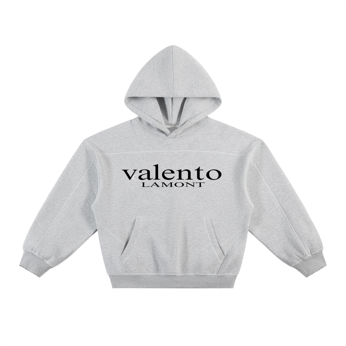 Contrast-Stitched Boxy Fleece Hoodie