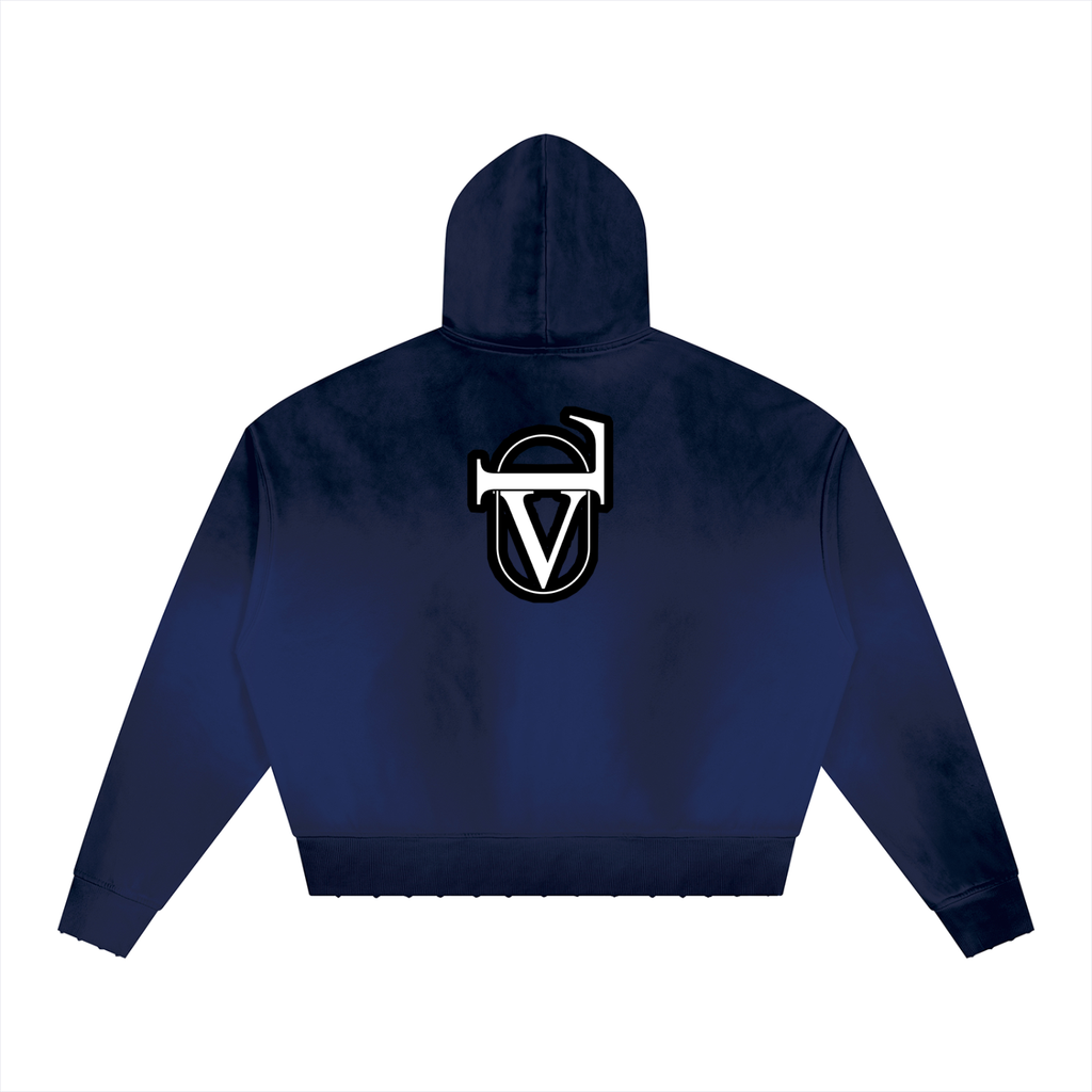 Unisex Sunfade Distressed Boxy Hoodie