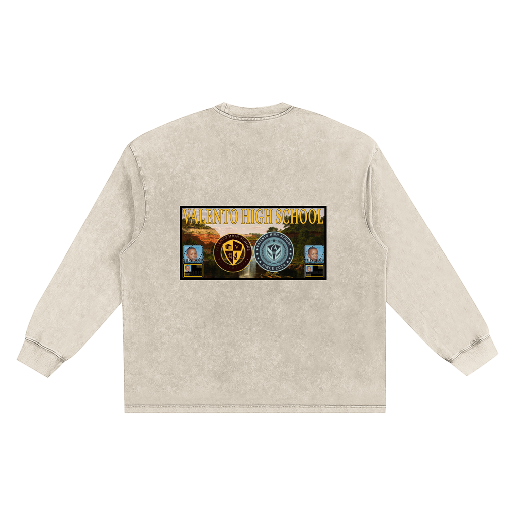 Snow Washed Oversize Long Sleeve T-shirt