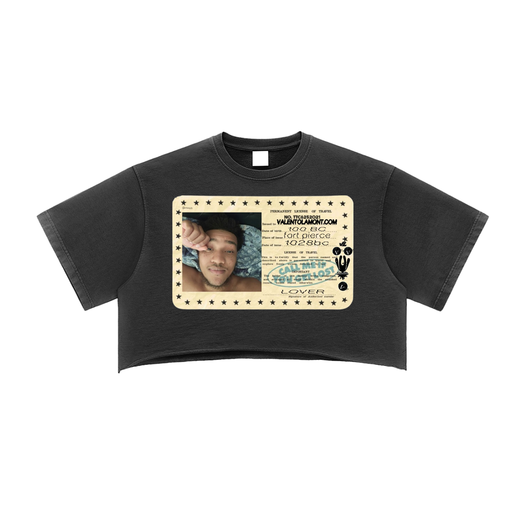 Snow Washed Raw Edge Crop Top