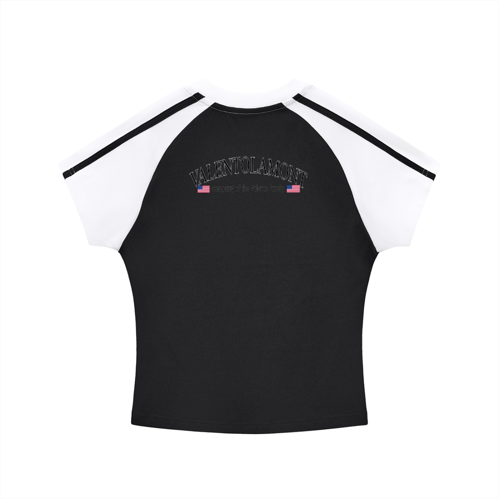 Contrast Stripes Bodycon Raglan  Sleeve T-Shirt