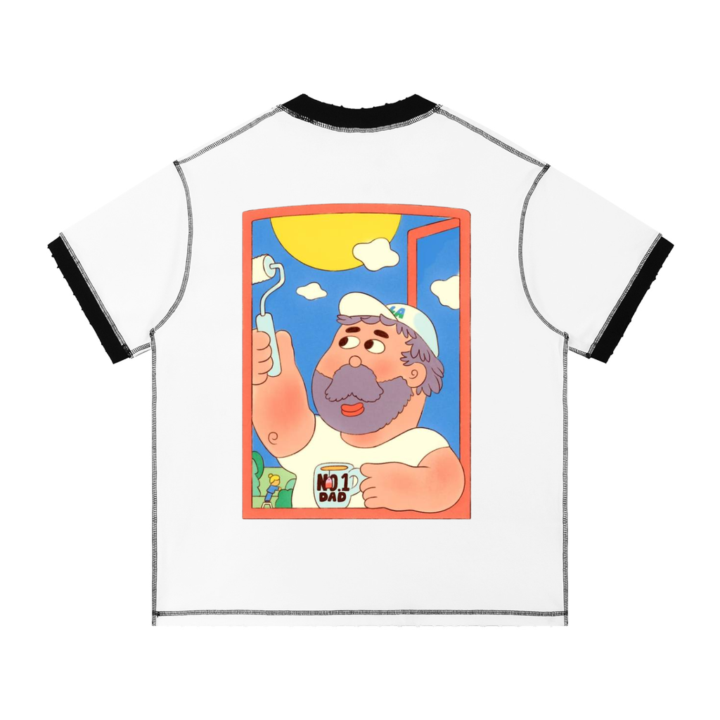V Contrast-Stitched Ringer T-Shirt