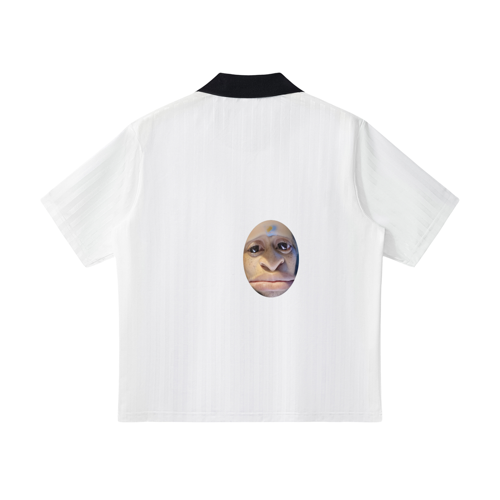 Contrast Collar Striped Soccer Jersey