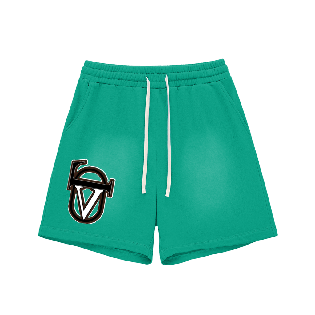 Sun Fade Raw Edge Cotton Shorts