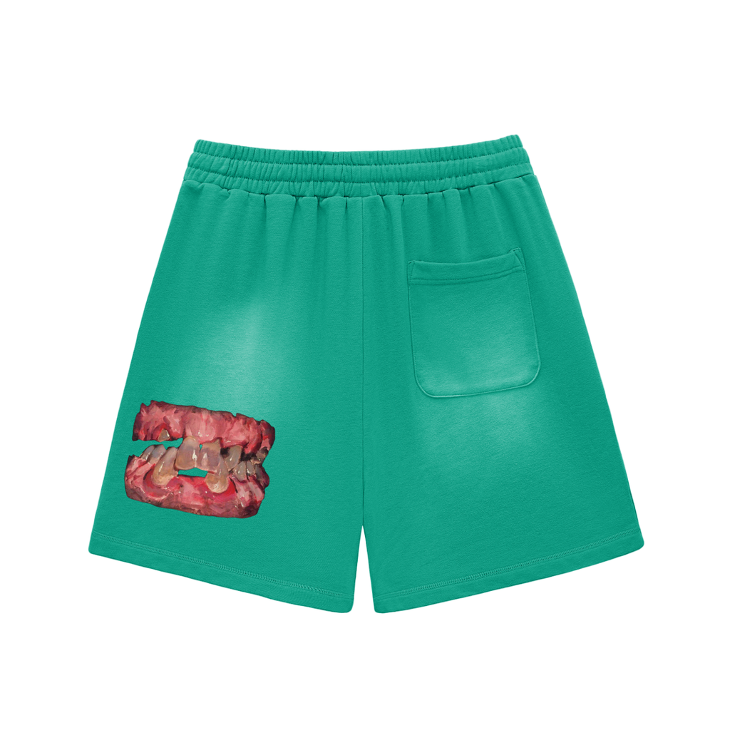 Sun Fade Raw Edge Cotton Shorts