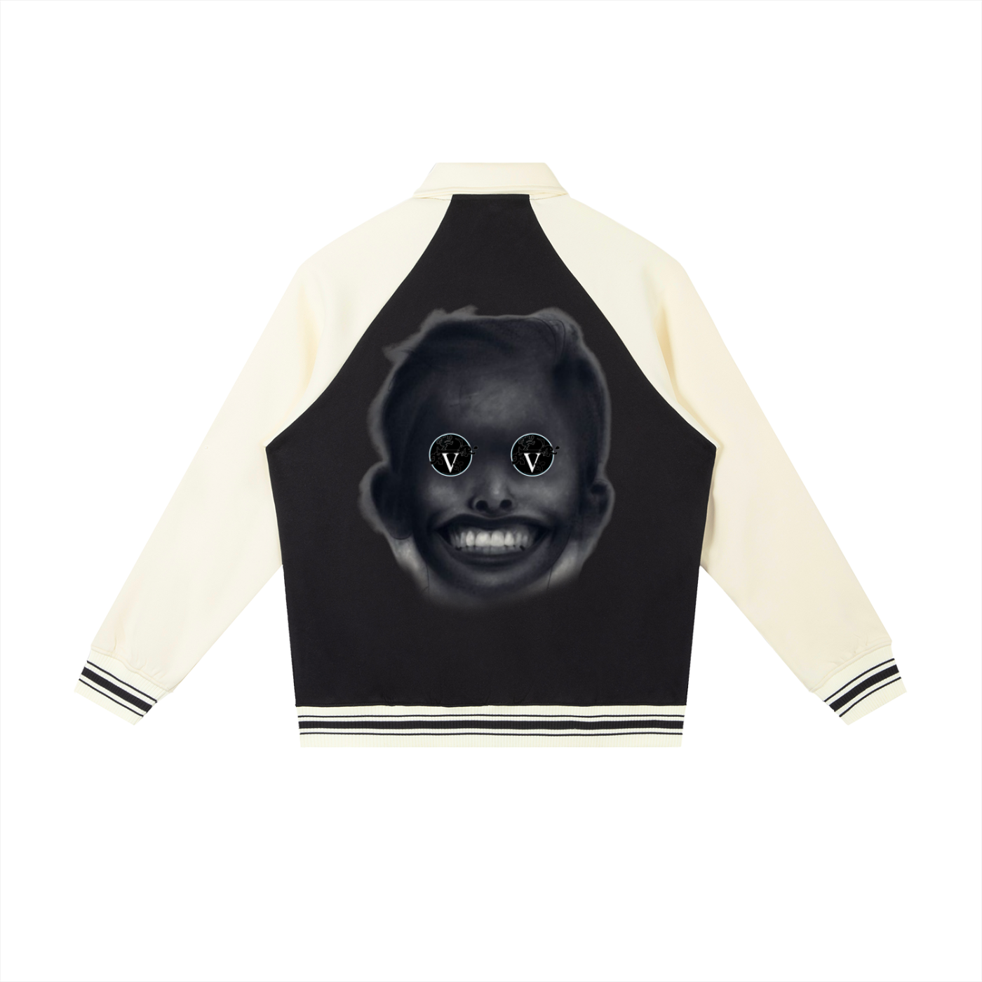 Contrast Raglan Sleeve Baseball Jacket