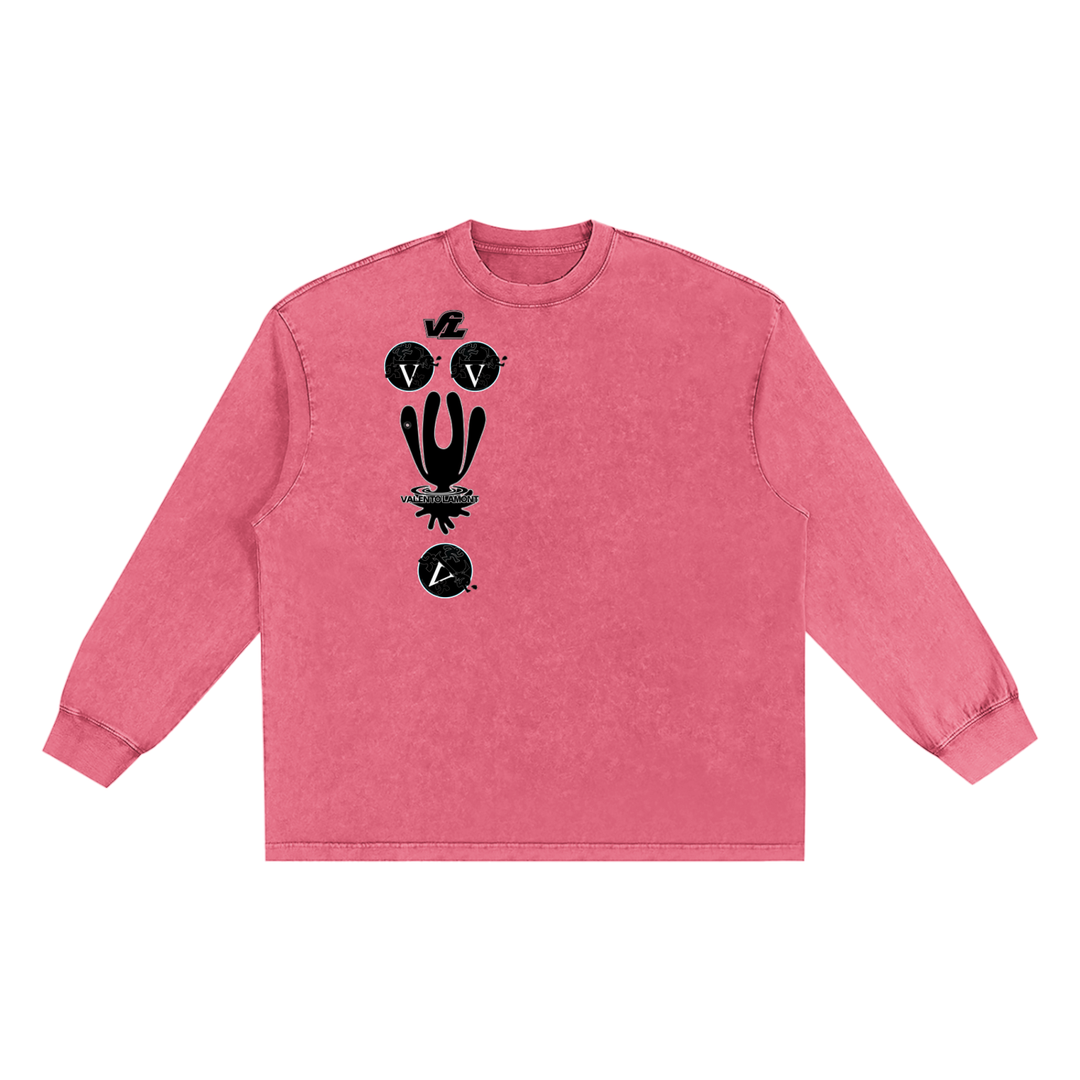Snow Washed Oversize Long Sleeve T-shirt