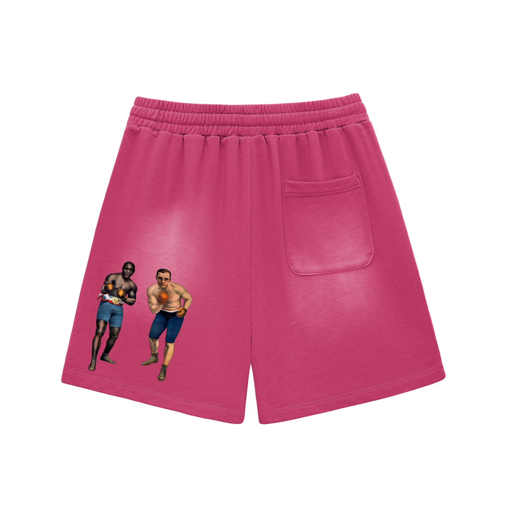 Sun Fade Raw Edge Cotton Shorts