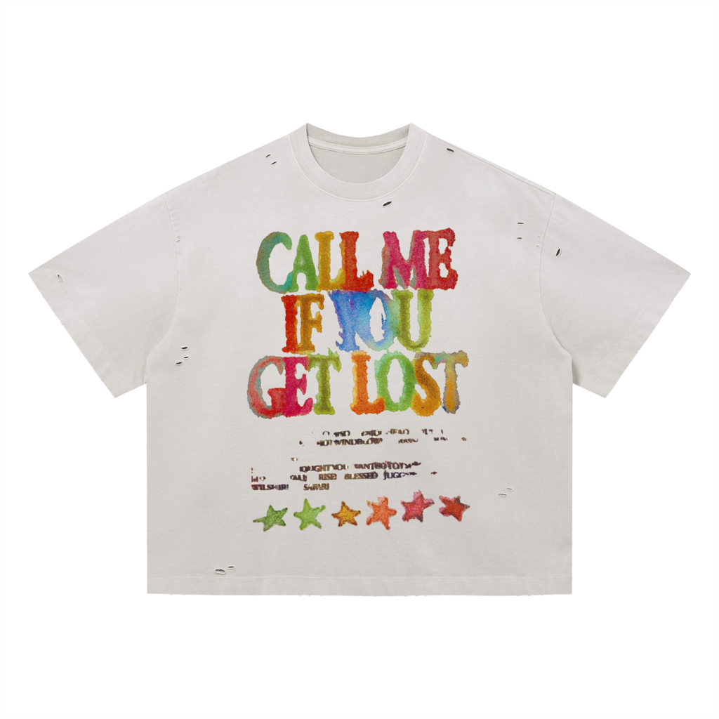 Vintage Washed Distressed Boxy Oversized T-Shirt