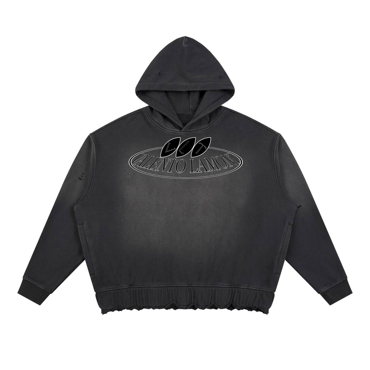 Unisex Sunfade Ripped Boxy Hoodie