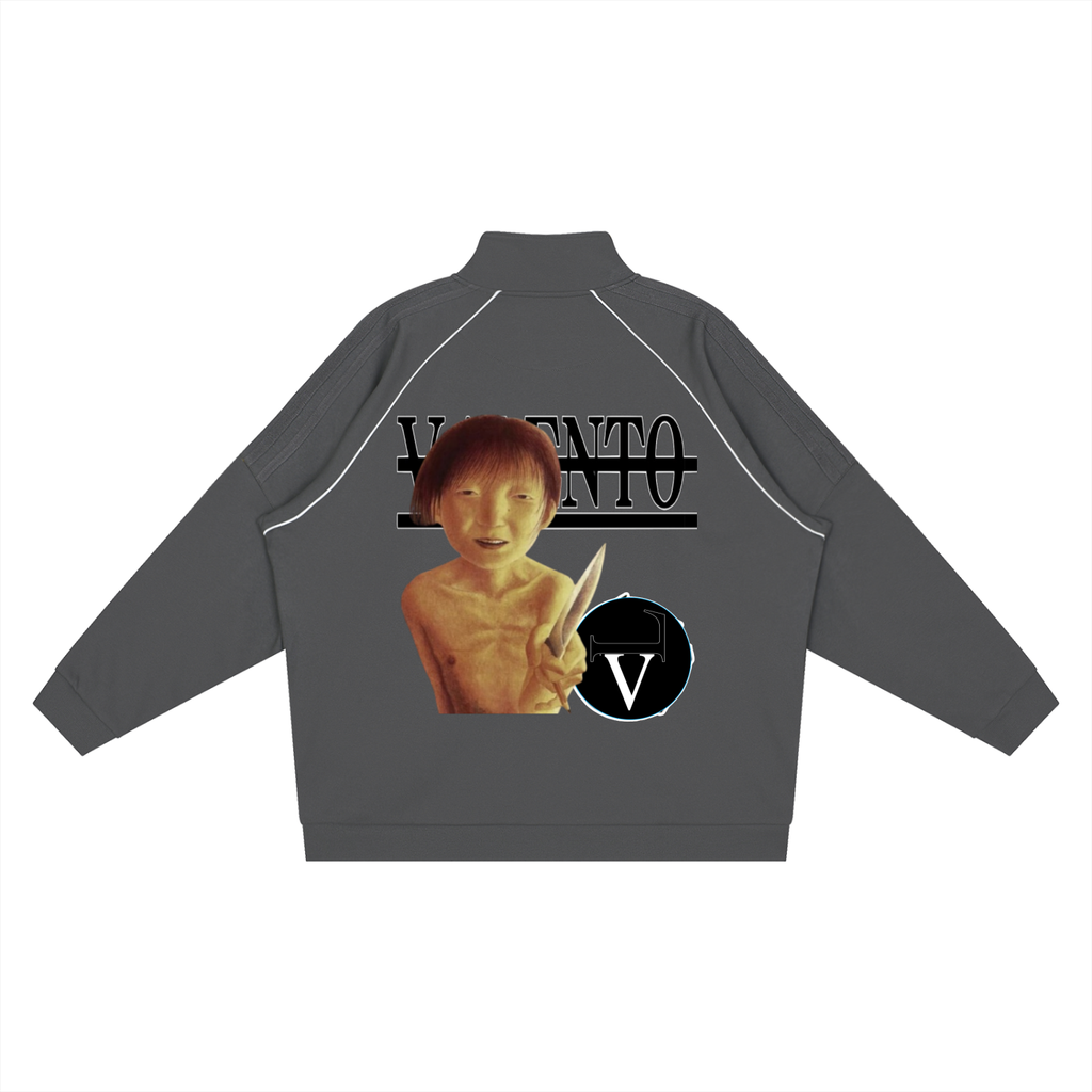 Reflection Striped Raglan Sleeve  Jacket