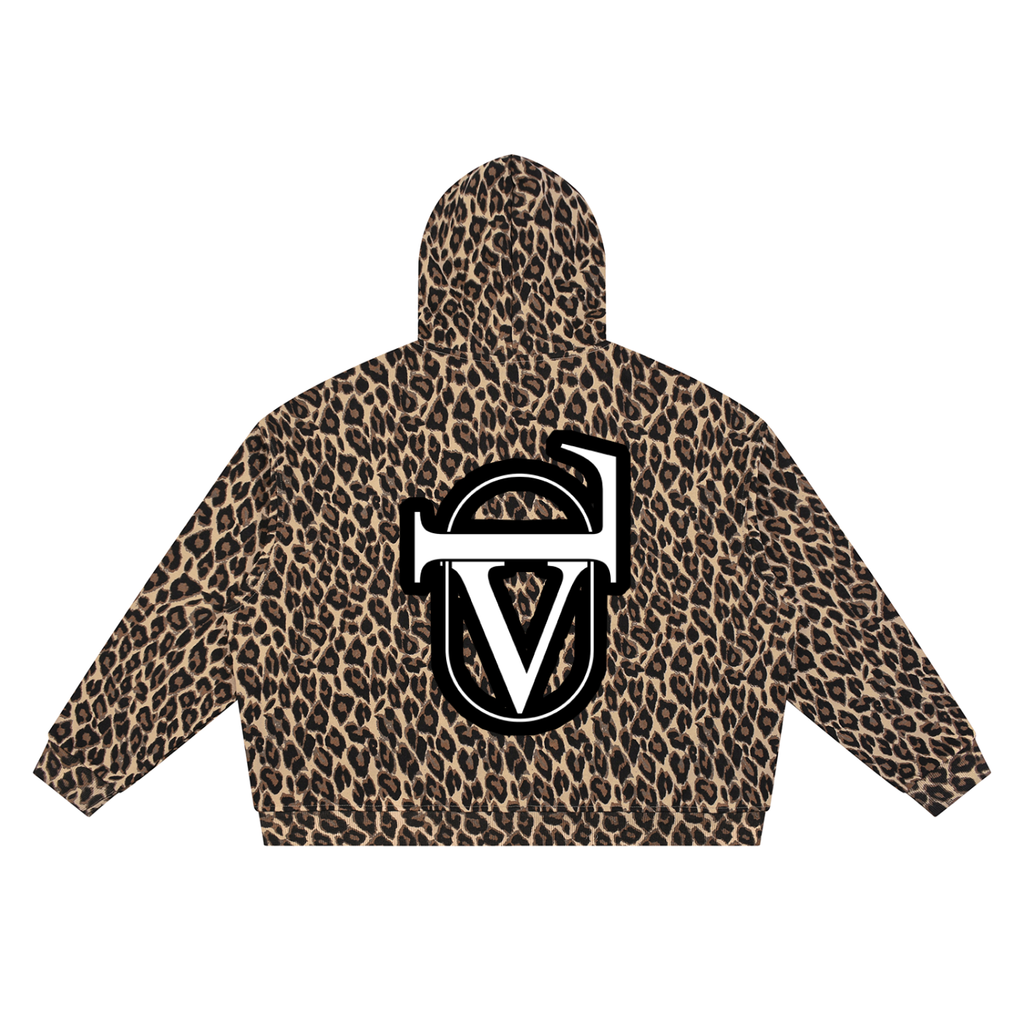 Unisex Leopard Full Zip Hoodie
