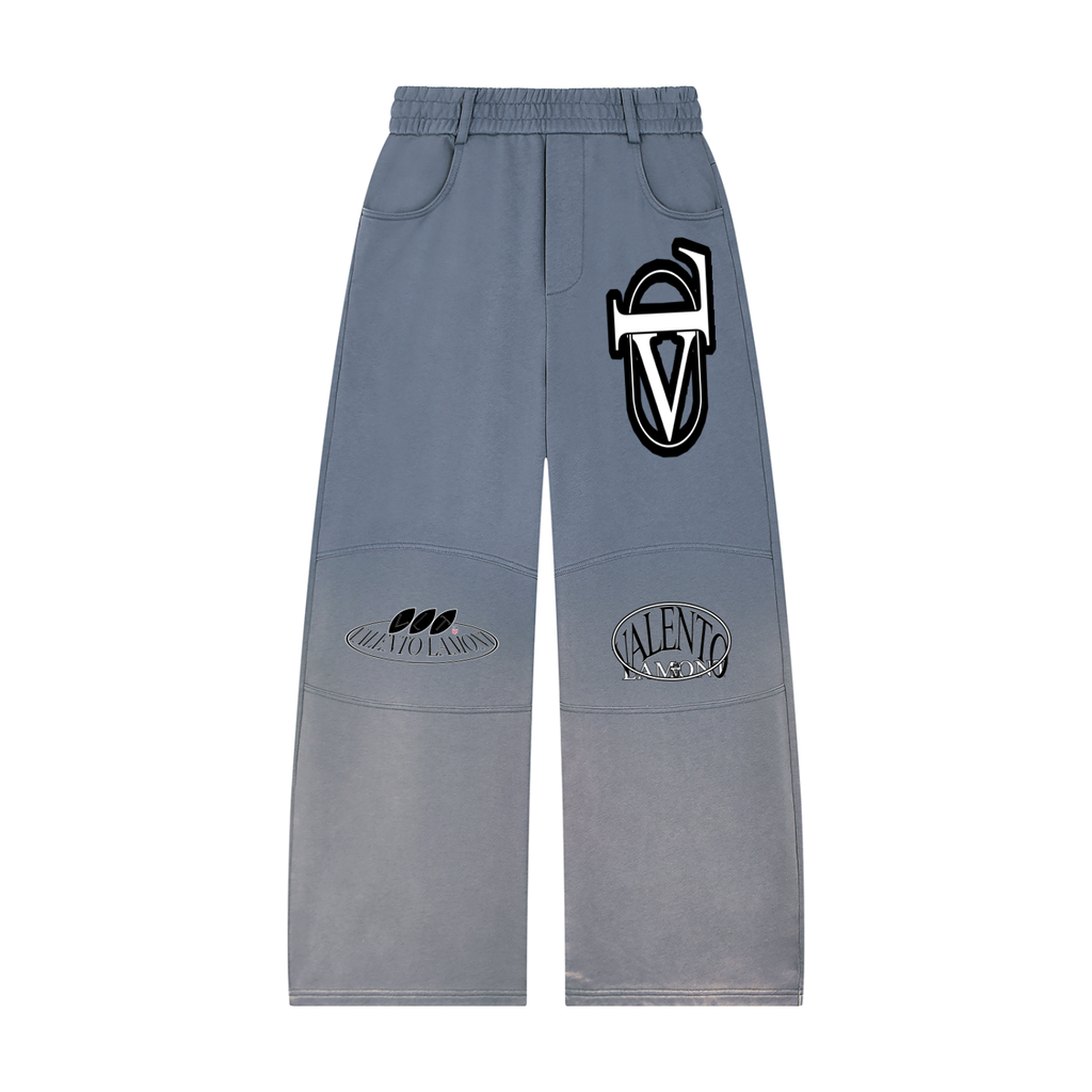 Unisex Sunfade Paneled Barrel Leg Sweatpants