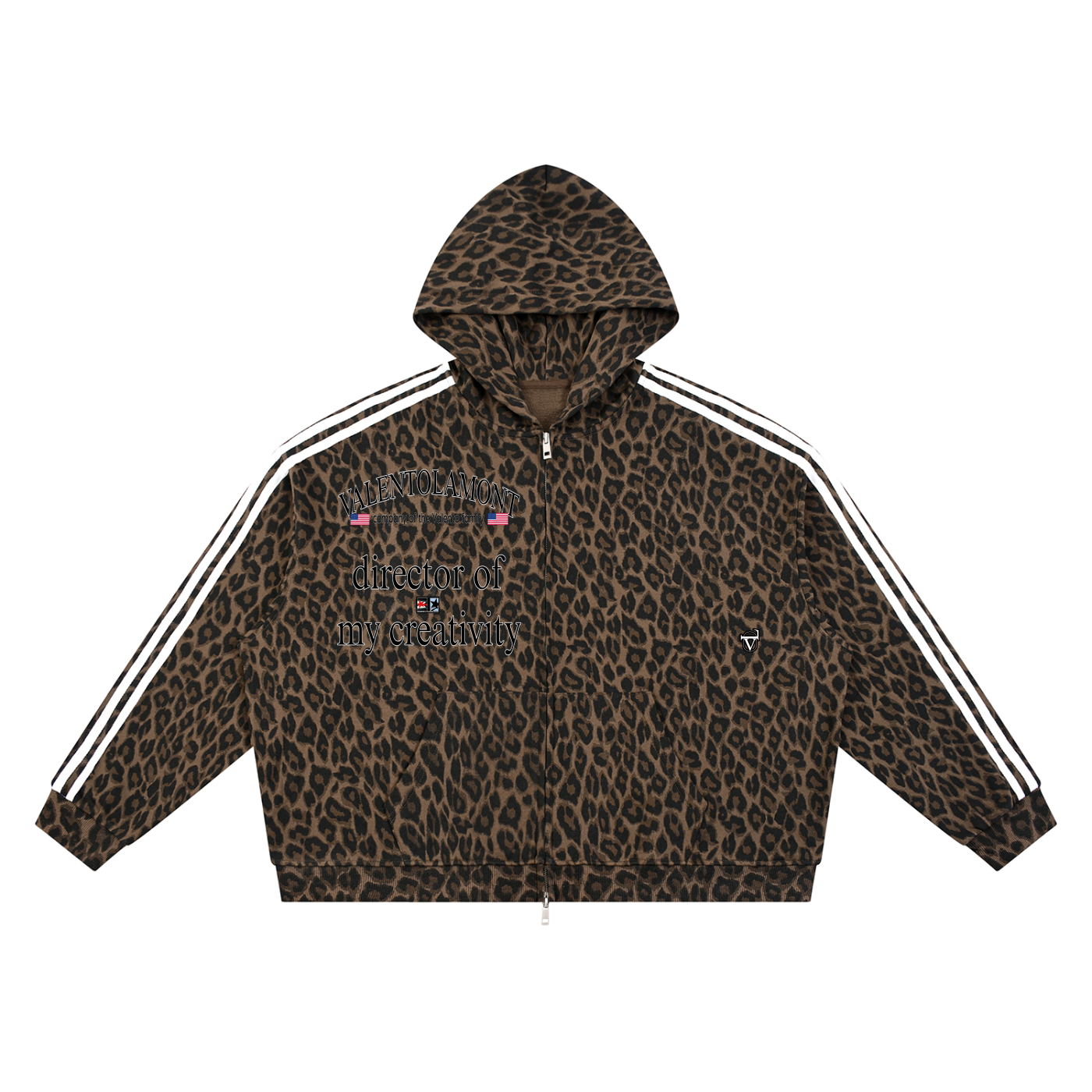 Unisex Leopard Full Zip Hoodie