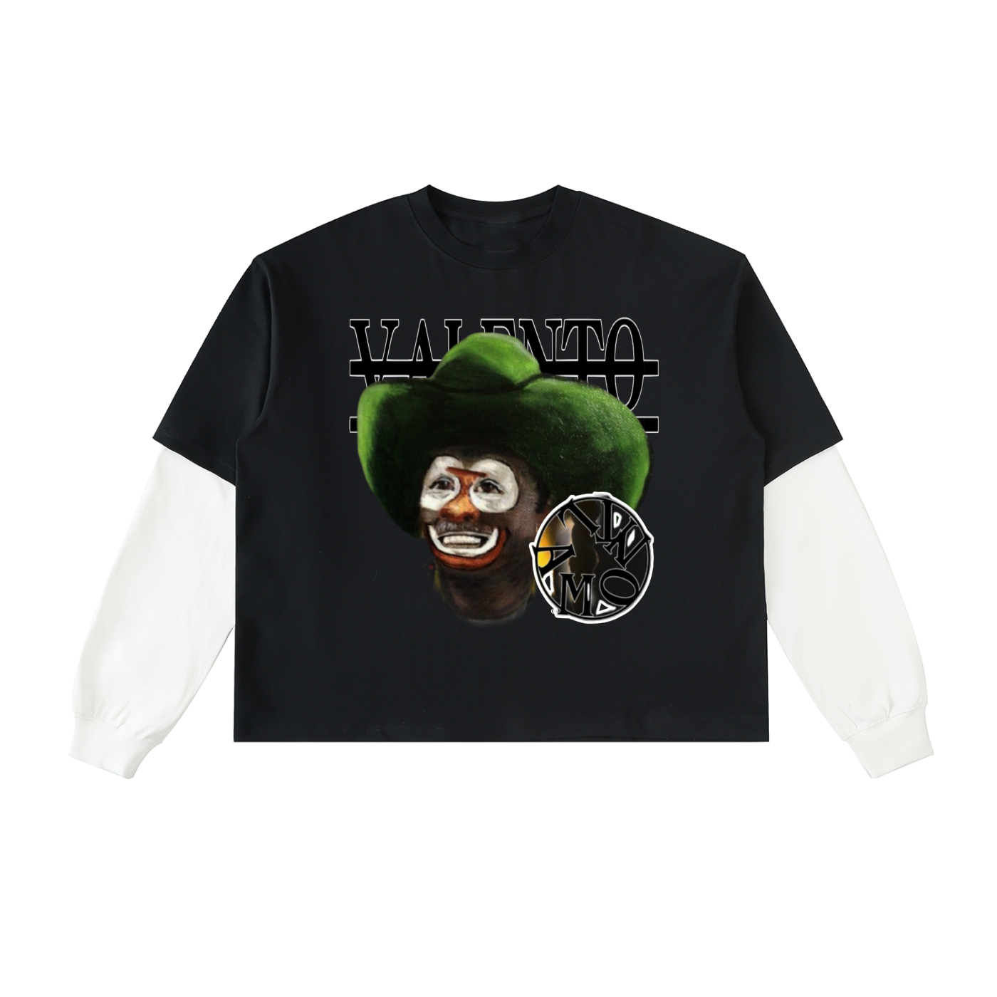 Layered Contrast Sleeve Cotton T-Shirt