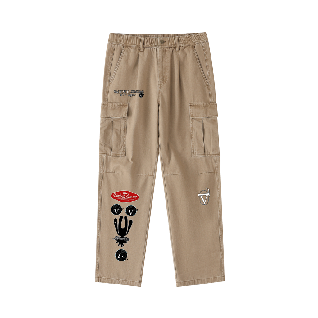 Cotton Elastic-Waist Cargo Pants