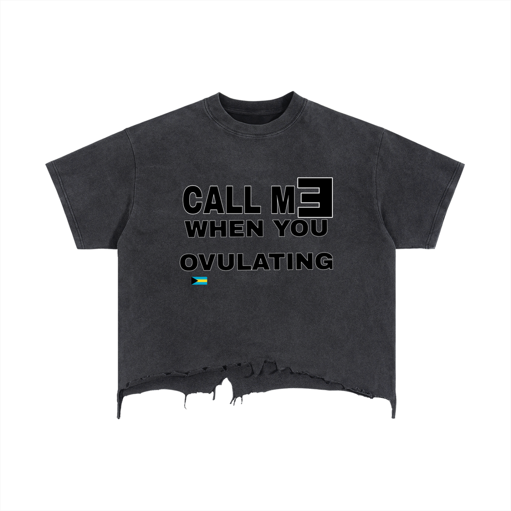 Vintage Wash Boxy Distressed Hem T-Shirt