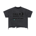 Vintage Wash Boxy Distressed Hem T-Shirt